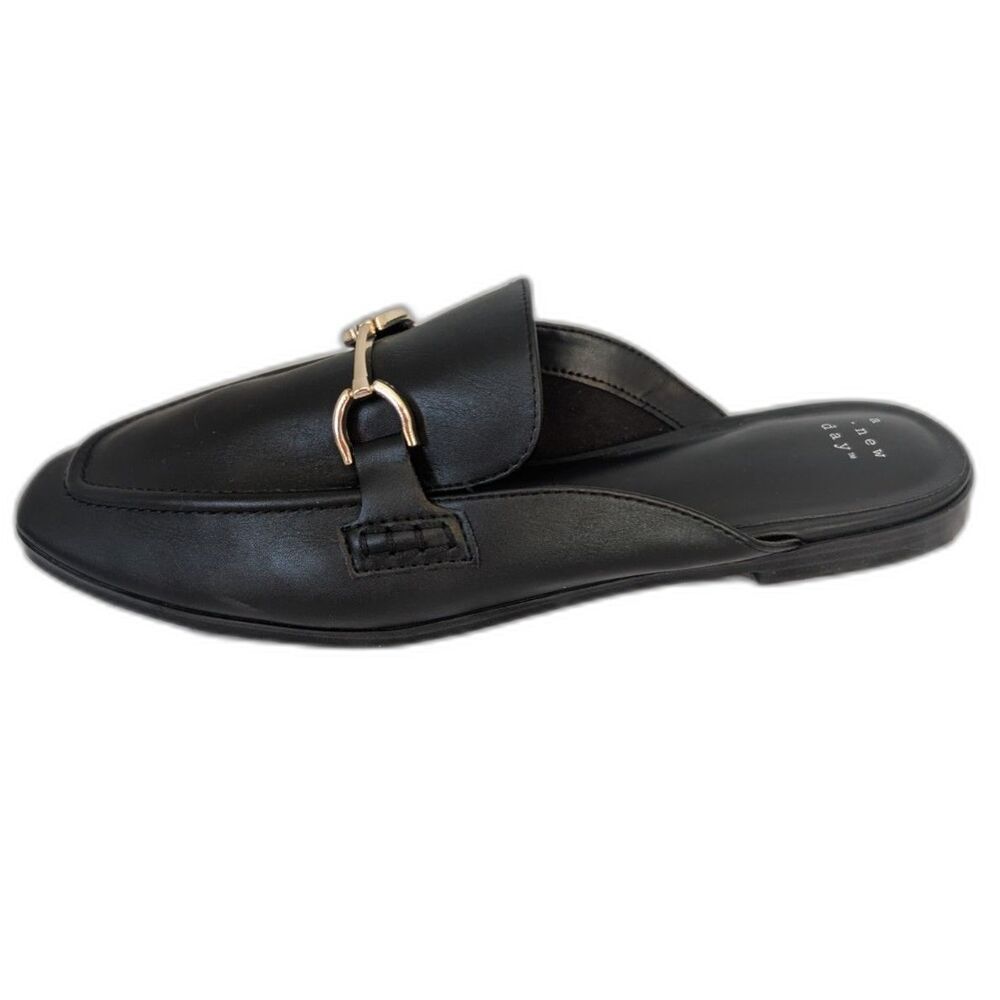 Women's Sandy Mule Flats -A New Day- Black Size Various Size 9.5 - Picture 3 of 8